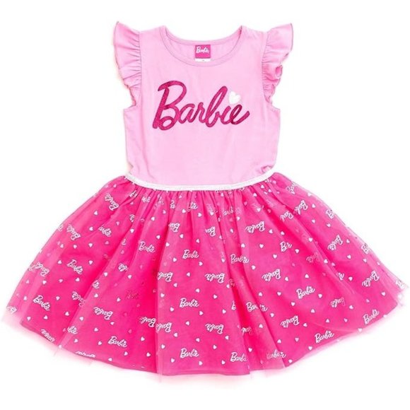 Barbie Other - NWT Adorable Soft Pink Barbie Logo Tutu Dress Girls Costume +Gift